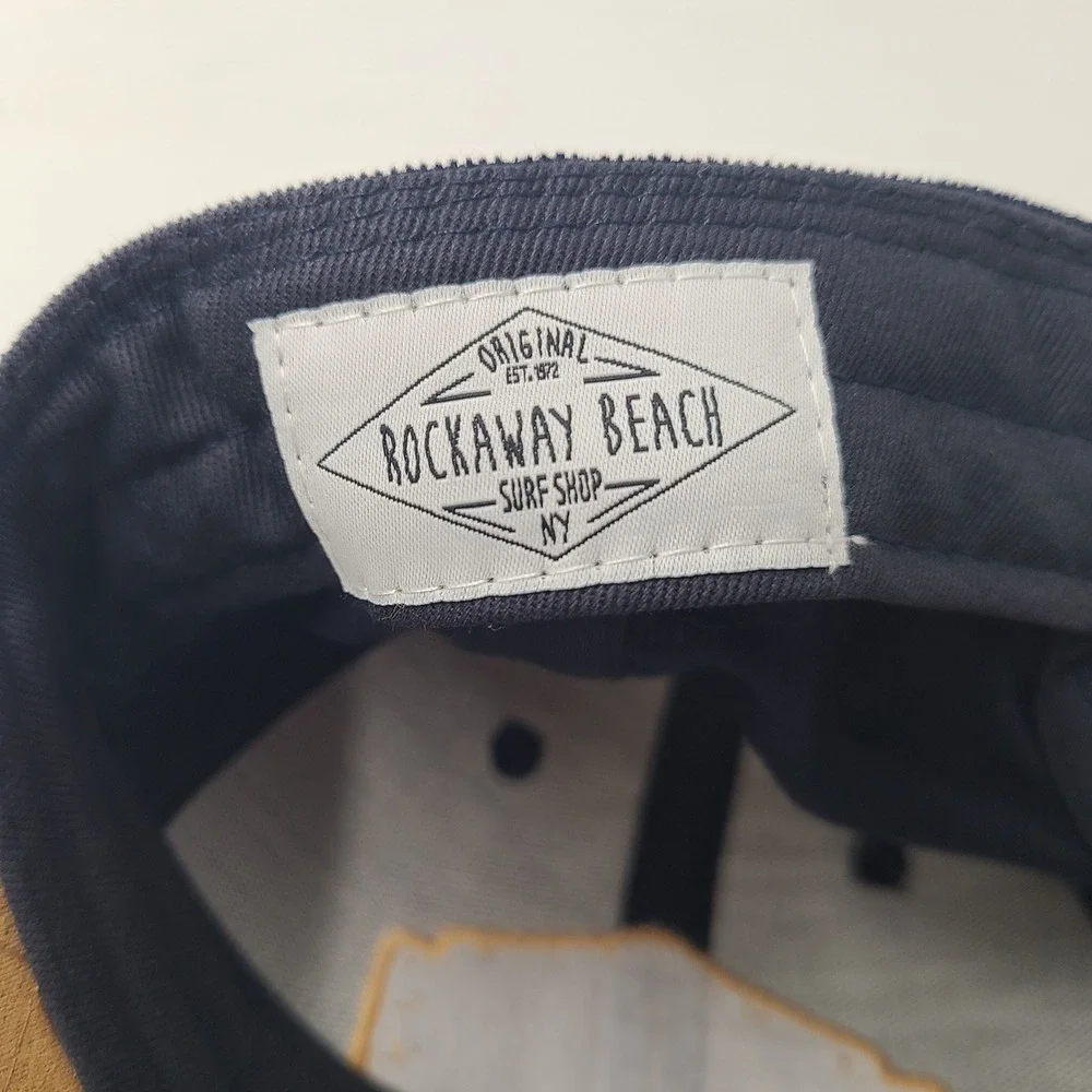Rockaway Beach Hat Snapback Blue Brown Corduroy Surf Shop New York Patch Men